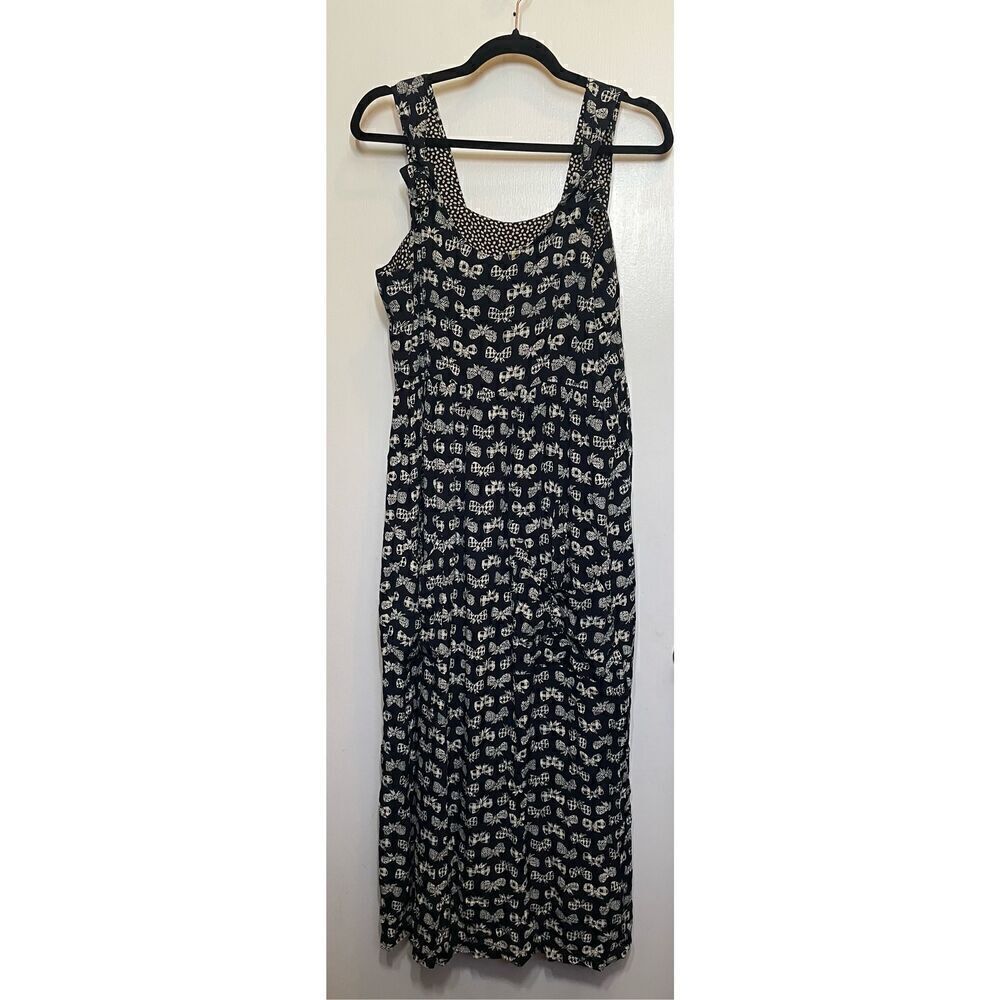 Vintage ROMEO ROMEO black & white Bow print Maxi Dress Size L